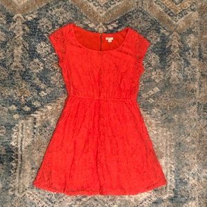 Cute coral lace dress with slip.